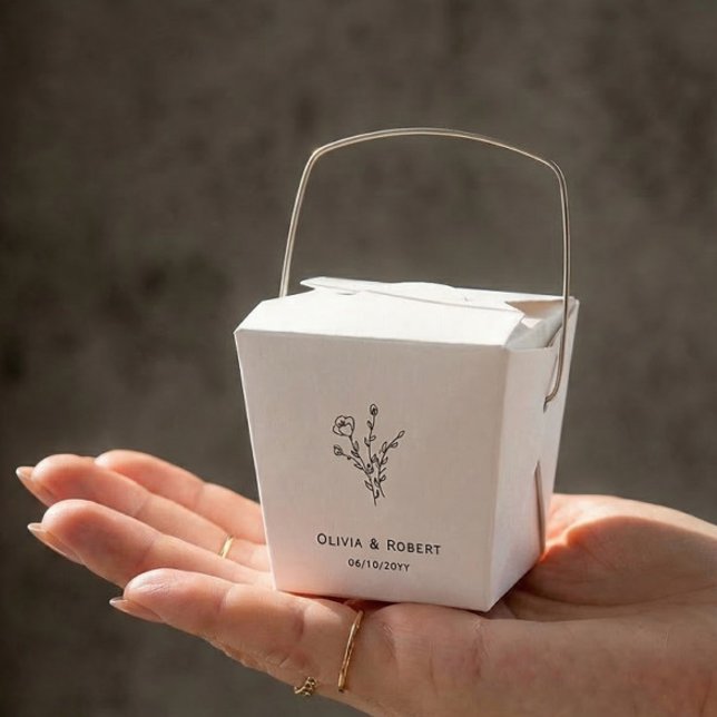 Caixinha De Lembrancinhas Casamento Personalizado Simples Russo Floral (Criador carregado)