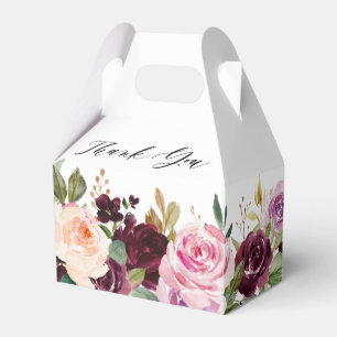 Caixinha De Lembrancinhas Casamento Plum Purple Blush Botânico