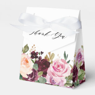Caixinha De Lembrancinhas Casamento Plum Purple Blush Botânico
