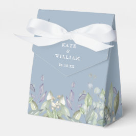 Caixinha De Lembrancinhas Casamento Poeira Azul Floral Verde Lilás