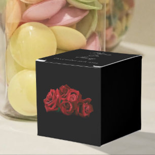 Caixinha De Lembrancinhas Casamento Preto Branco da Rosa vermelha
