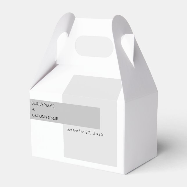 Caixinha De Lembrancinhas Casamento preto e branco moderno (Frente)