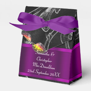 Caixinha De Lembrancinhas Casamento preto e roxo