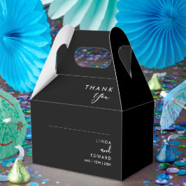 Caixinha De Lembrancinhas Casamento Preto Tradicional Minimalista Moderno