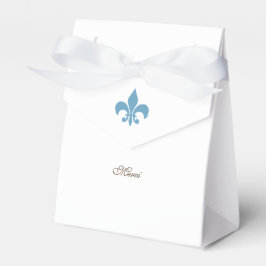 Caixinha De Lembrancinhas Casamento Regency French Blue Fleur de Lis Merci