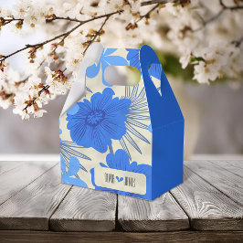 Caixinha De Lembrancinhas Casamento Romântico Azul Floral