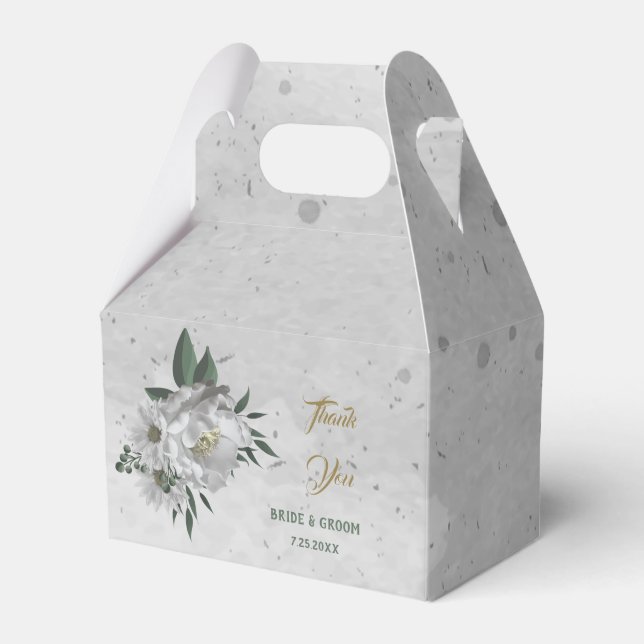 Caixinha De Lembrancinhas casamento romântico de flores brancas (Frente)