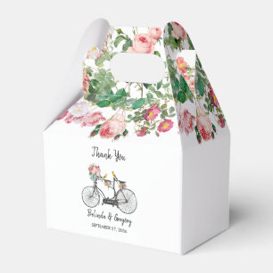 Caixinha De Lembrancinhas Casamento Romântico de Flores de Bicicletas e Ave