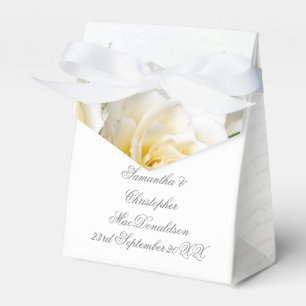 Caixinha De Lembrancinhas Casamento romântico floral da flor do rosa branco