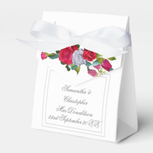 Caixinha De Lembrancinhas Casamento romântico floral de flores de Rosa verm