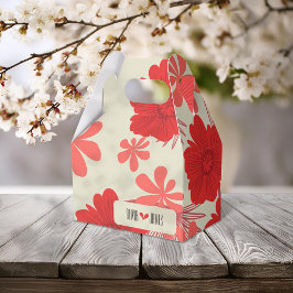 Caixinha De Lembrancinhas Casamento Romântico Vermelho Floral