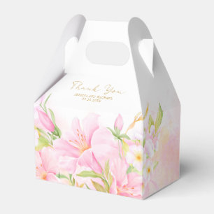 Caixinha De Lembrancinhas Casamento Rosa-Blush Floral de Cor Floral Elegante
