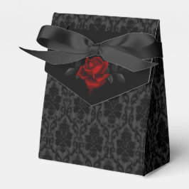 Caixinha De Lembrancinhas Casamento Rosa Damasko Preto Gótico