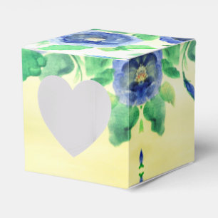 Caixinha De Lembrancinhas Casamento Rosa de de Cor Azul Quadrada