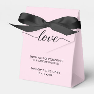 Caixinha De Lembrancinhas Casamento Rosa Preto com Amor Chico Personalizado