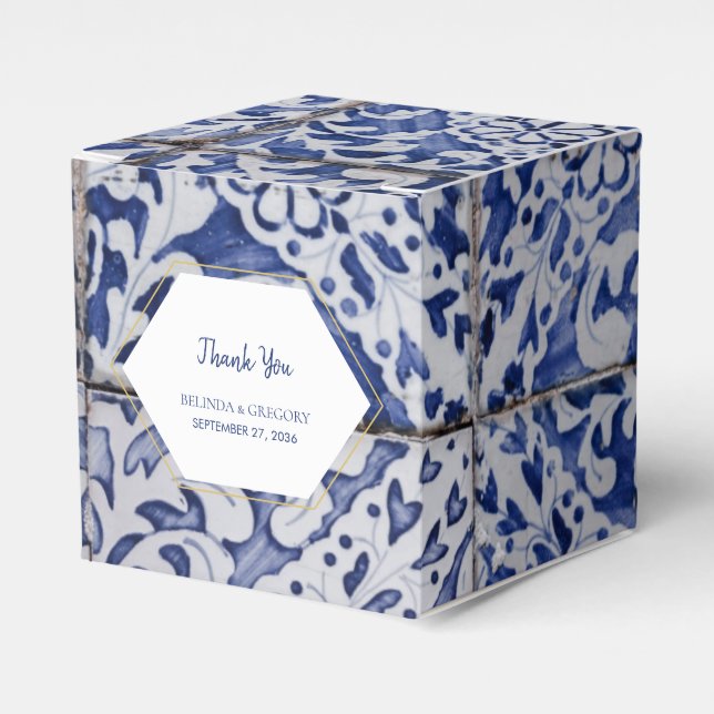 Caixinha De Lembrancinhas Casamento Russo de Azulejos Portugueses (Frente)