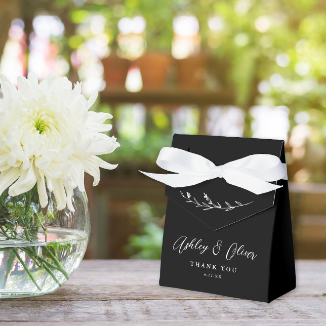 Caixinha De Lembrancinhas Casamento Rustic Boho Black Wildflower (Criador carregado)