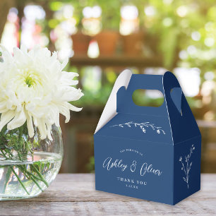 Caixinha De Lembrancinhas Casamento Rustic Boho Blue Wildflower