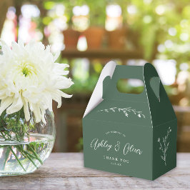 Caixinha De Lembrancinhas Casamento Rustic Boho Dark Green