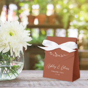 Caixinha De Lembrancinhas Casamento Rustic Boho Terracotta Wildflower