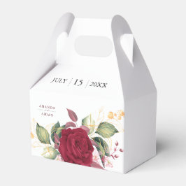 Caixinha De Lembrancinhas Casamento Rustic Burgundy Red Floral