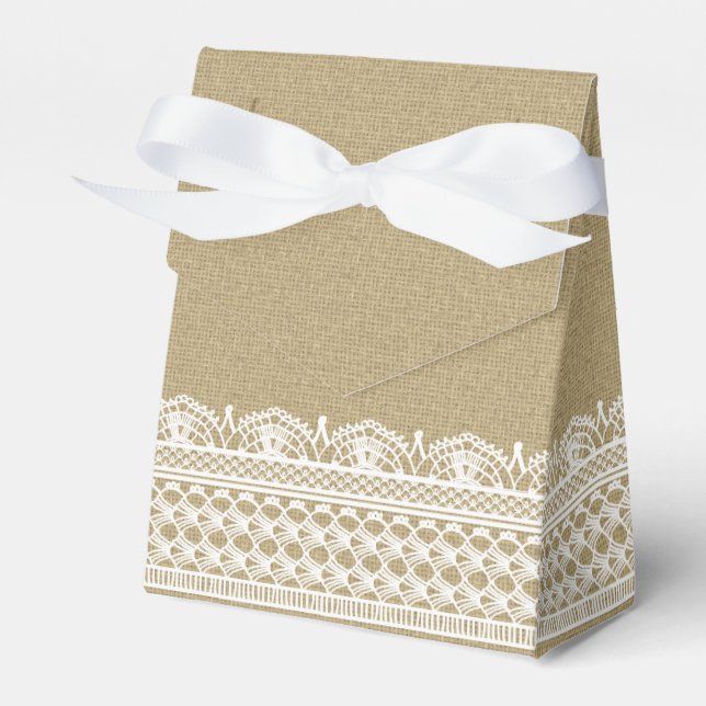 Caixinha De Lembrancinhas Casamento Rustic Burlap Country (Frente)