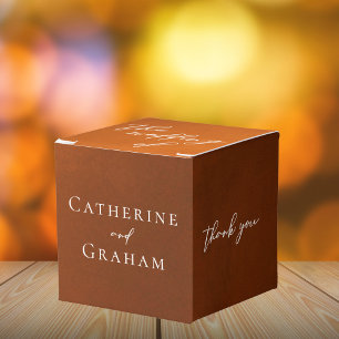 Caixinha De Lembrancinhas Casamento Rustic Burnt Orange Autumn - Obrigado