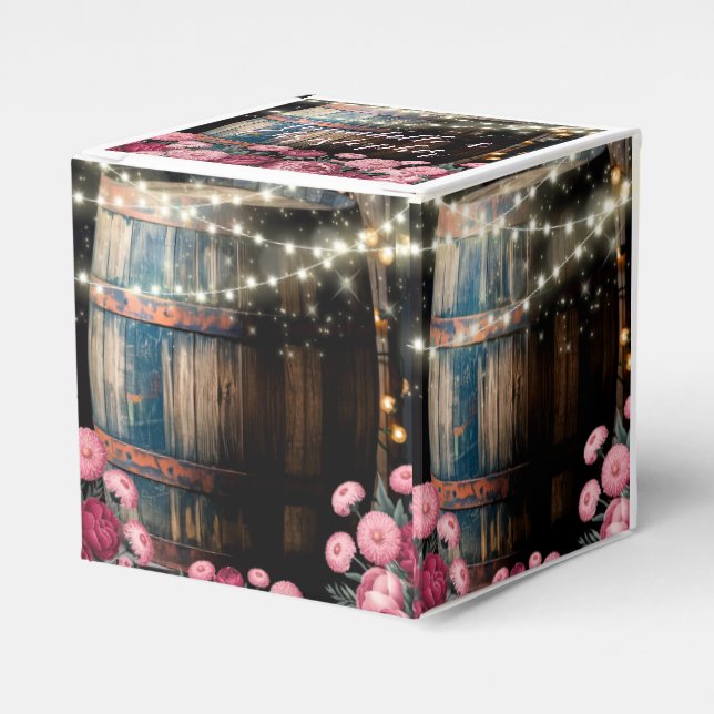 Caixinha De Lembrancinhas Casamento Rustic Outdoor Whiskey Barrel Whiskey (Frente)