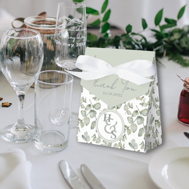 Caixinha De Lembrancinhas Casamento Rustic Sage Green Eucalyptus (Criador carregado)