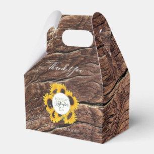 Caixinha De Lembrancinhas Casamento Rustic Sunflower