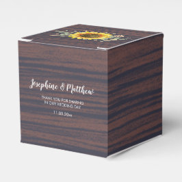 Caixinha De Lembrancinhas Casamento Rustic Sunflower Wood Jar Lights