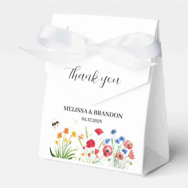 Caixinha De Lembrancinhas Casamento Rustic Wildflower Garden Primavera Water (Frente)