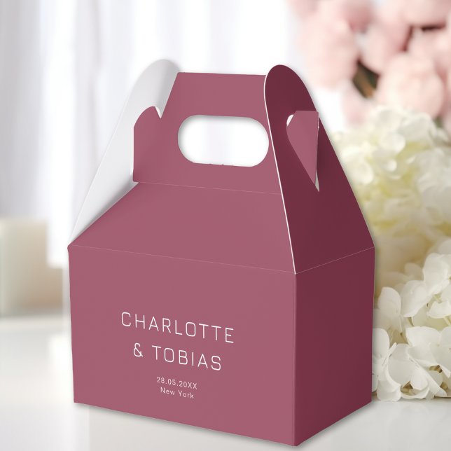 Caixinha De Lembrancinhas Casamento simples e elegante (Simple, elegant wedding favor boxes with your name and date.)