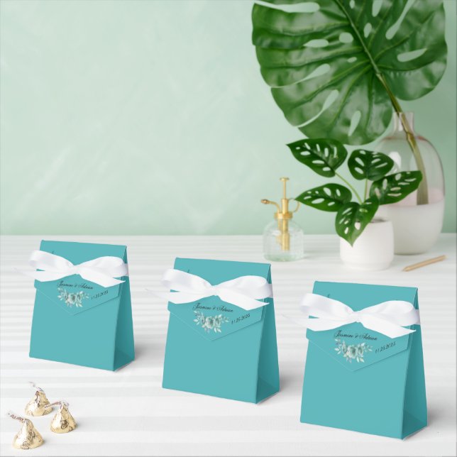 Caixinha De Lembrancinhas Casamento Teal Whisper Blooms (Múltiplo)