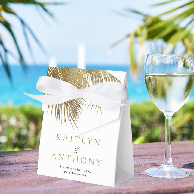 Caixinha De Lembrancinhas Casamento Tropical de Palmeiras Elegante (Criador carregado)