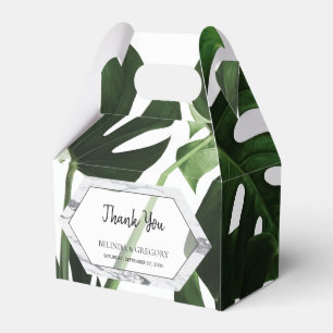 Caixinha De Lembrancinhas Casamento Tropical Monstera Marble