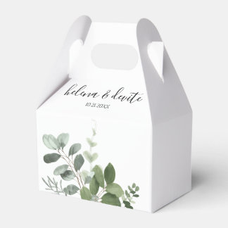 Caixinha De Lembrancinhas Casamento verde elegante de eucalipto