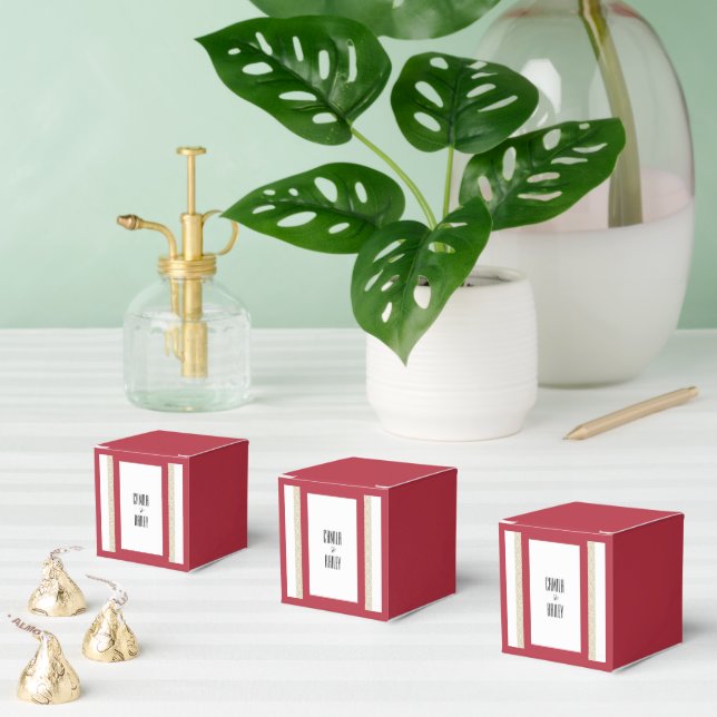 Caixinha De Lembrancinhas Casamento Vermelho da Fronteira Geométrica Islâmic (Múltiplo)