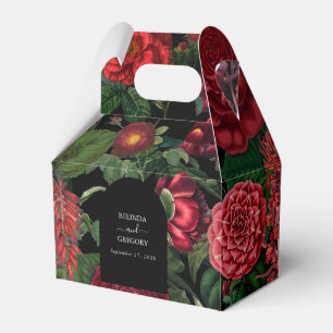 Caixinha De Lembrancinhas Casamento Vermelho de Moody Florals Black Arch