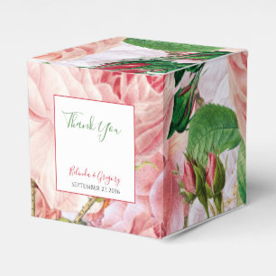Caixinha De Lembrancinhas Casamento Vintage Floral & Botânico de Rosas Rosa