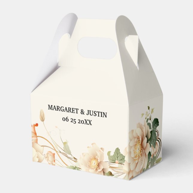 Caixinha De Lembrancinhas Casamento vintage Lotus Flower (Frente)