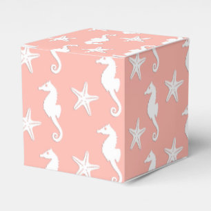 Caixinha De Lembrancinhas Cavalo-do-mar e estrela-do-mar - Coral-rosa-claro