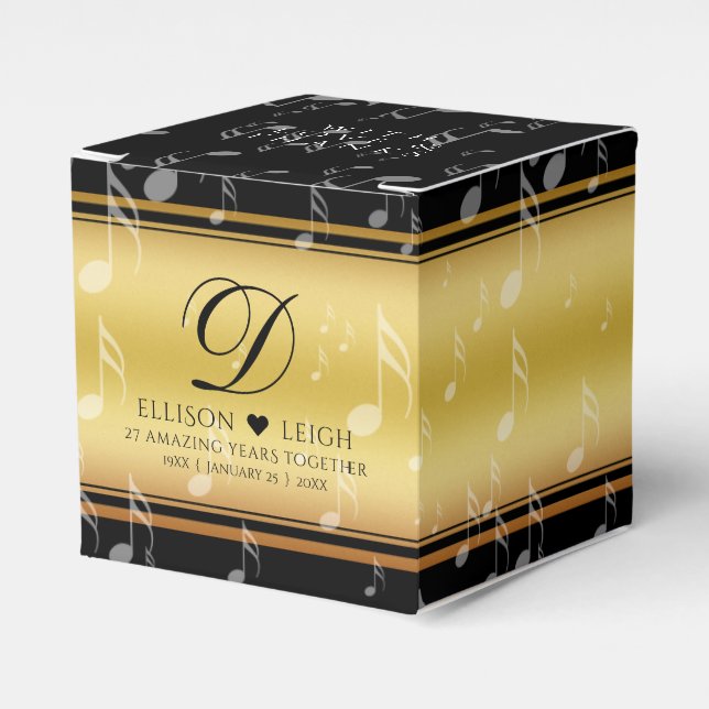 Caixinha De Lembrancinhas Celebração do 27º aniversário do Casamento Musical (Frente)