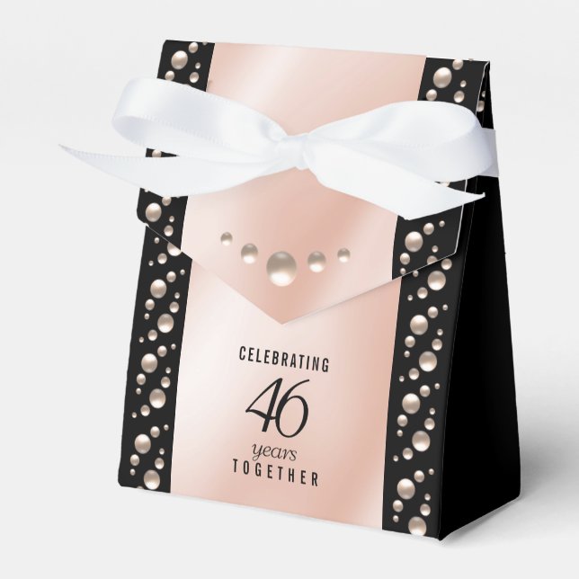 Caixinha De Lembrancinhas Celebração do Aniversário de Casamento Pearl 46 (Frente)