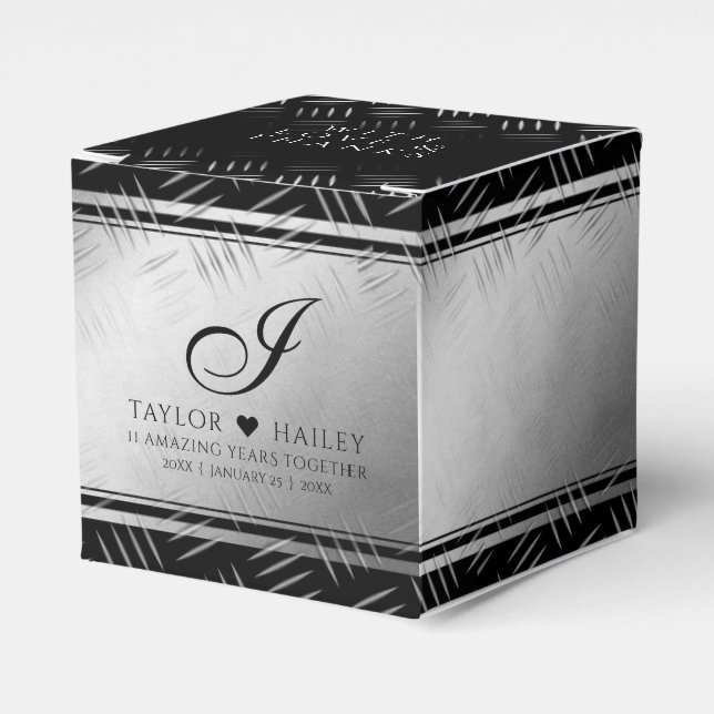 Caixinha De Lembrancinhas Celebração do Aniversário do Casamento de Aço Eleg (Frente)