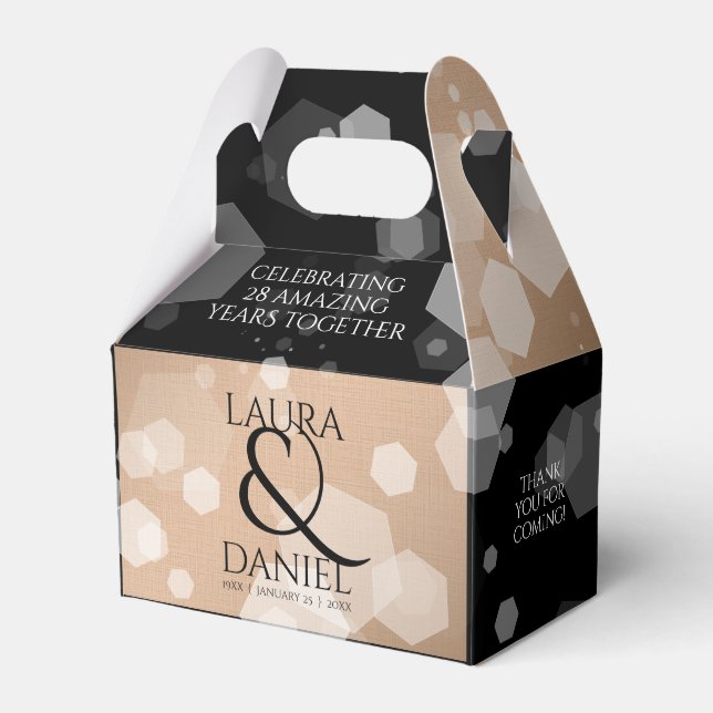 Caixinha De Lembrancinhas Celebração do Aniversário do Casamento Linen 28 (Frente)