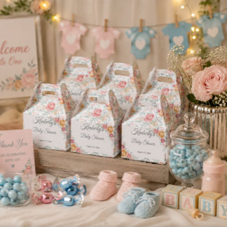 Caixinha De Lembrancinhas Celebração do Bebê Florido