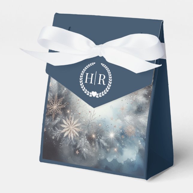 Caixinha De Lembrancinhas Celestial Winter Midnight Sparkle Weds (Frente)