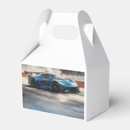 Caixinha De Lembrancinhas Cena de Corrida Urbana Azul Dinâmica