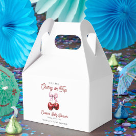 Caixinha De Lembrancinhas Cereja Moderna no Chá de fraldas Rosa Superior